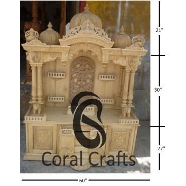 Wooden Temple with Elephants