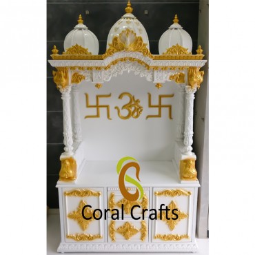 Exclusive Wood Temple with Gold and White Polish