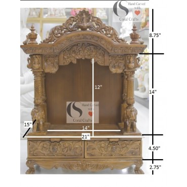 Small Hand Carved Temple for Home (CS263)