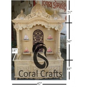 Hand Carved Wooden Temple for Home (CS158 - Customized)