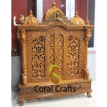 Wood Mandir with Doors