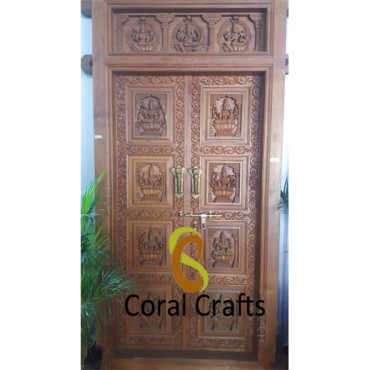 Hand Carved Traditional Doors for Hindu Temple (DOOR02)