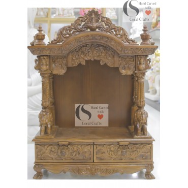 Small Hand Carved Temple for Home